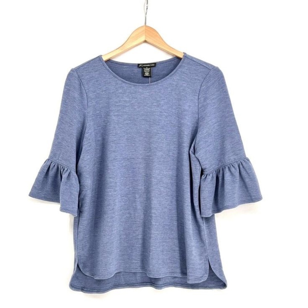 Navy blue bell sleeve top